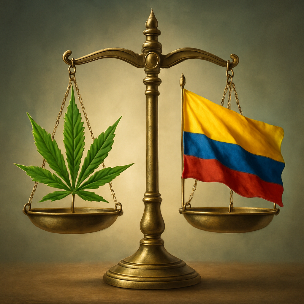 symbolic representation of the legalization of recreational cannabis in Colombia